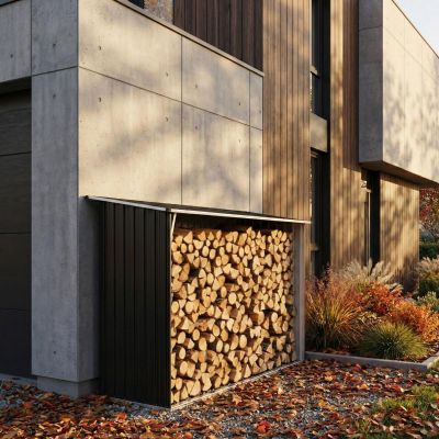 5. Gartenhaus-Holzregal, Stahlregal, 217 x 83 x 154 cm