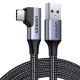 Ugreen US385 USB-A / USB-C 90º 5Gb/s 3A 1m abgewinkeltes Kabel - Schwarz