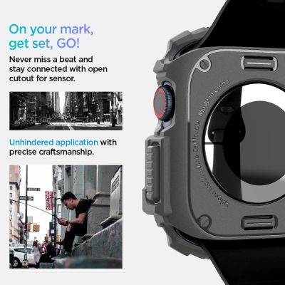 11. Spigen Rugged Armor Hülle für Apple Watch 10 46 mm – Grau