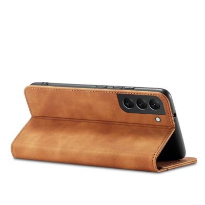 10. Magnet Fancy Case für Samsung Galaxy S23+ Flip Cover Wallet Stand Braun