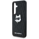 6. Karl Lagerfeld Leder-Hülle mit Monogramm-Pin-Logo und Choupette-Kopf für Samsung Galaxy S25, Schwarz