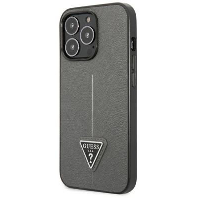 2. Guess Saffiano Triangle Logo Case für iPhone 13 Pro Max 6,7" - Silber