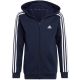 9. adidas Essentials 3-Streifen Fleece-Hoodie mit durchgehendem Reißverschluss Jr IC0600