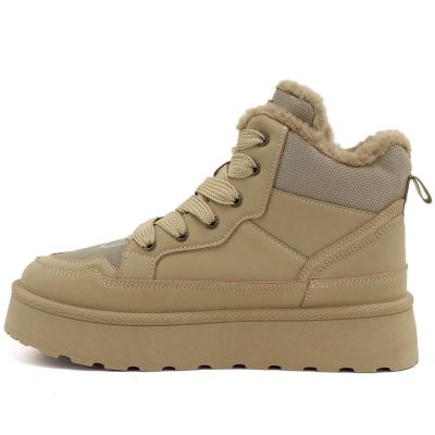 3. Beige Big Star UU274166 Damen-Plateau-Schneestiefel