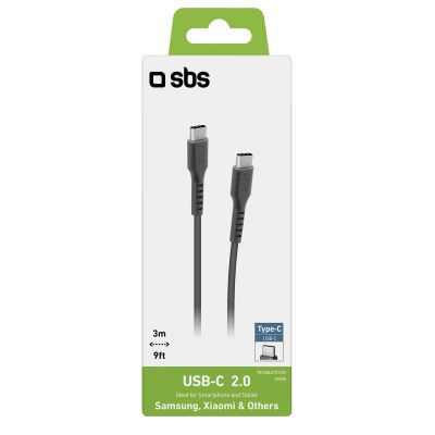 2. SBS TECABLETCC3M USB-C – USB-C-Kabel 3 m – Schwarz