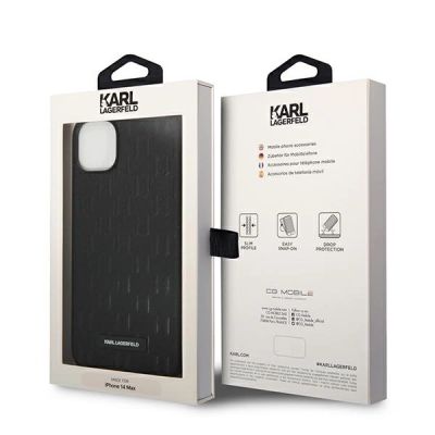 8. Karl Lagerfeld KLHCP14MSAKLHPK iPhone 14 Plus 6.7" Hardcase schwarz / schwarzes Saffiano Mono Metal Logo