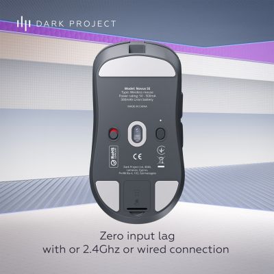 11. Dark Project Novus SE Kabellose Gaming-Maus, beidhändig bedienbar, kabellos (RF) + USB Typ-C, optisch, 26.000 DPI