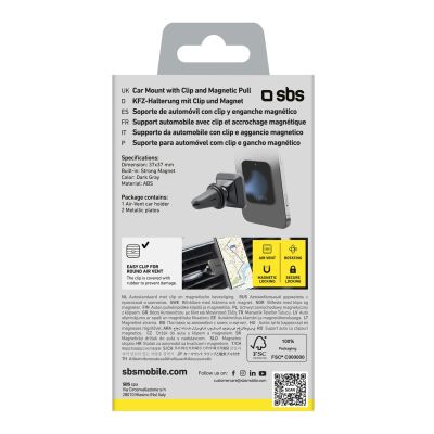 6. SBS TESUPMAGLCLIP magnetische Smartphone-Halterung – schwarz