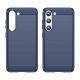 3. Carbon Case für Samsung Galaxy S23+ flexible Silikon-Carbon-Hülle blau