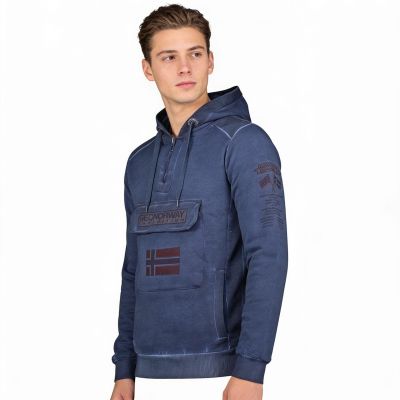 7. Geographical Norway Gymclass EO Tiedye Badge Sweatshirt M WU8270H-GNO-NAVY