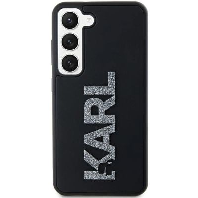 3. Karl Lagerfeld 3D Rubber Glitter Logo Hülle für Samsung Galaxy S23+ – Schwarz