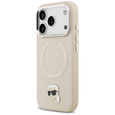 2. Karl Lagerfeld Karl Pin MagSafe Case für iPhone 17 Pro Max - Beige