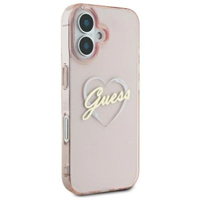 4. Guess IML Herzhülle für iPhone 16 - Rosa