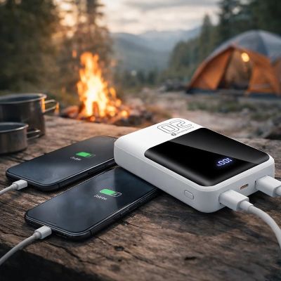 8. EVERACTIVE Powerbank 20.000 mAh, 2x USB, 1x USB-C 22,5 W, QC4+, LCD, Weiß EB-20Q