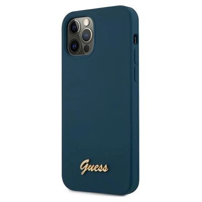 2. Guess, GUHCP12LLSLMGBL iPhone 12 Pro Max 6,7" blau/blaue Hardcase-Metall-Logoschrift