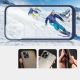 3. Klare 3-in-1-Hülle für iPhone 12, blauer Rahmen, Gel-Cover