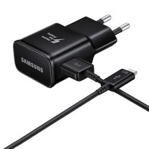 Samsung EP-TA200EBE USB-A 15W Wandladegerät mit EP-DR140ABE USB-A - USB-C Kabel (OOB Bulk - Ersatzverpackung) - Schwarz