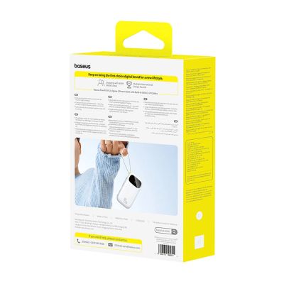 4. Baseus EnerFill FC31 20000mAh 45W Powerbank mit Digitalanzeige und 2 integrierten Kabeln (USB-C + Lightning) - Weiß