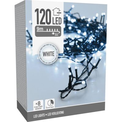 22. Lichterkette für den Weihnachtsbaum, 120 LEDs, Timer, Kaltweiß