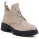 Beigefarbene Damen-Ankle-Boots aus Leder mit Plateau, Modell M.Daszyński SFY2502-11ac
