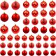 9. DEKORATIVE KUNSTSTOFF-KUGELN BRUCHSICHER 46 STÜCK ROT MICA