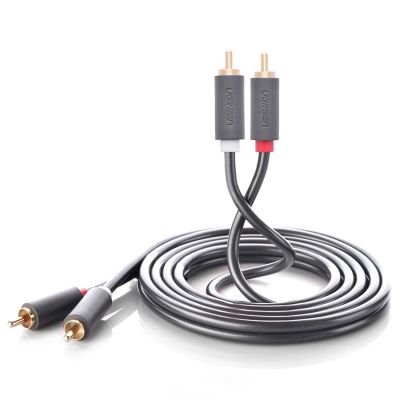 2. Ugreen AV104 10519 Audiokabel 2RCA (männlich) / 2RCA (männlich) 3 m – grau