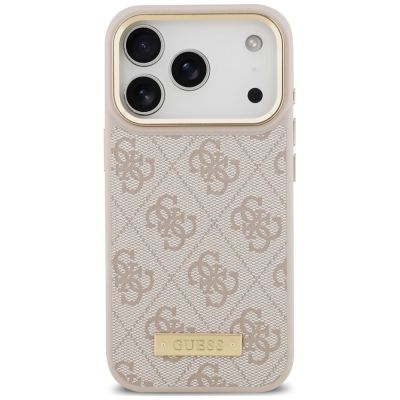 3. Guess 4G Logo Plate MagSafe Hülle für iPhone 18 Pro / 17 Pro – rosa