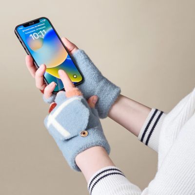 9. Winter-Telefonhandschuhe für Damen/Kinder – blau