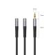 2. Orico AX2 Audioadapter, Mini-Klinkenstecker (3,5 mm), Kopfhörer- und Mikrofon-Splitter, 1 m – Schwarz