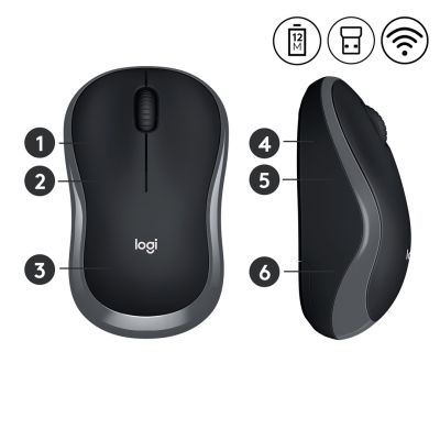 4. Logitech 910-002238 Maus (Optisch; 1000 DPI; Grau)