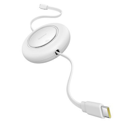 5. Baseus Free2Pull Mini 100W Einziehbares USB-C-Kabel – USB-C 2 m – Weiß