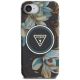 3. Guess IML Metal Glitter Flowers Triangle MagSafe Hülle für iPhone 16e - Schwarz