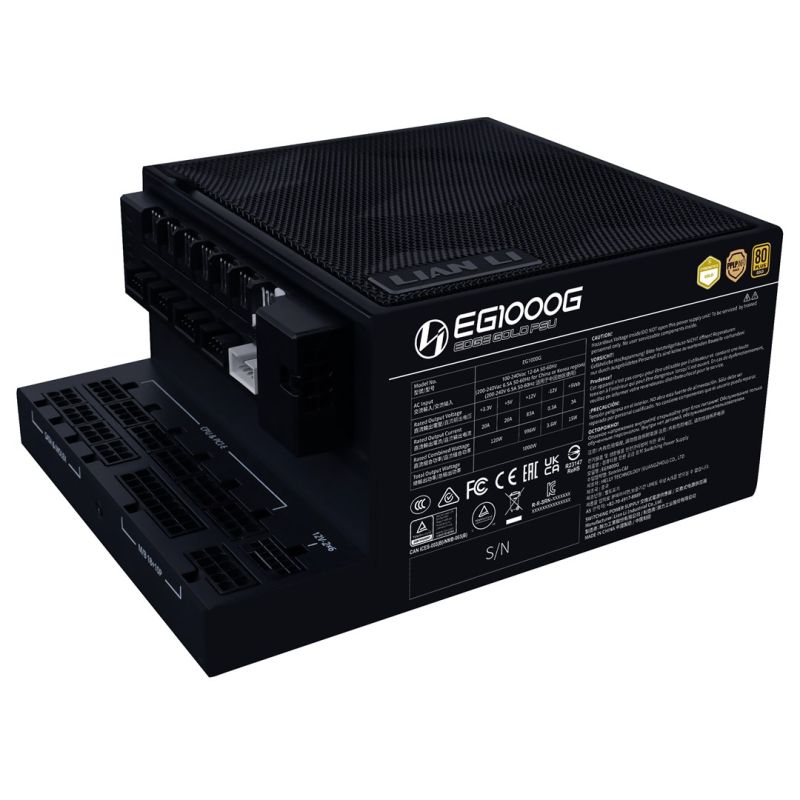 Lian Li 1000W EDGE GOLD 1000 80 PLUS Gold Netzteil, PCIe 5.1, ATX 3.1, Schwarz, USB-Hub