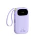 Baseus EnerFill FC21 Qpow 3 Ultra 20000mAh 22,5W Powerbank mit Digitalanzeige und Kabel – Lila