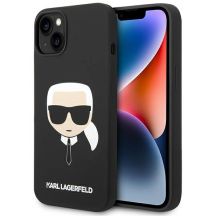 Karl Lagerfeld Silikonhülle mit Karls Kopf für iPhone 13 / 14 / 15 - Schwarz