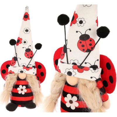 Gartenzwerg Marienkäfermädchen 24 cm Frühlingsdekoration