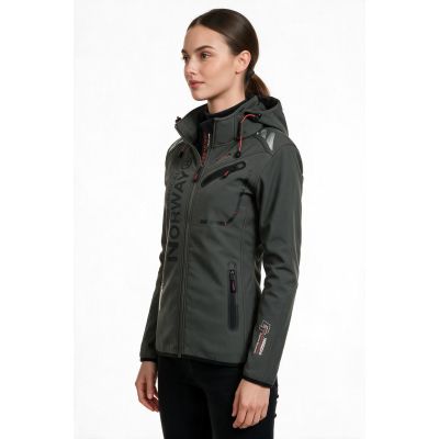 6. Geographical Norway Reine Gray/Black Lady 007 Damen-Softshelljacke (WU6099F/GN Grey/Black)