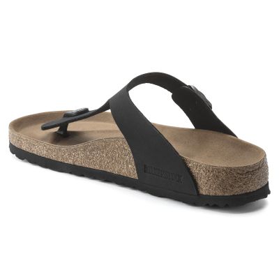 3. Birkenstock Gizeh Birko-Flor Damen Schmal Schwarz Flip-Flops für schmale Füße, Vegan Schwarz (1020487)