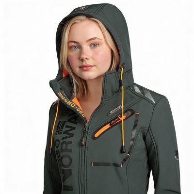 5. Geographical Norway Reine Ass A EO DB 007 W Softshelljacke WU8184F/GNO-Dunkelgrau/Orange