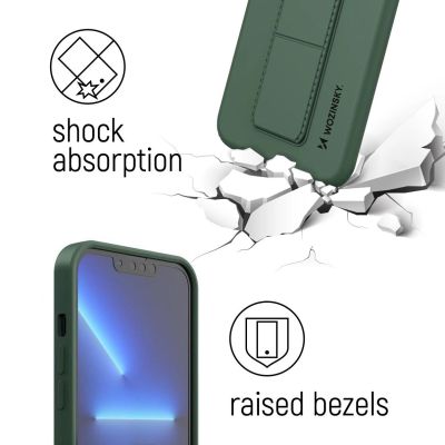 4. Wozinsky Kickstand Case Silikonhülle mit Ständer Samsung Galaxy S21+ 5G Hülle grau