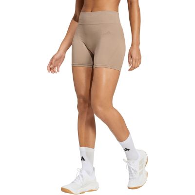 adidas Workout Essentials Damen-Shorts, 4 Zoll, beige, JX3926