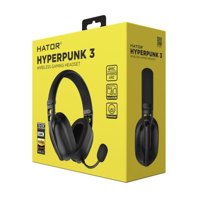 21. Hator Hyperpunk 3 Kabellose Gaming-Kopfhörer Schwarz