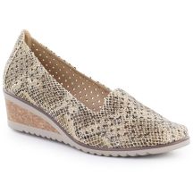 Damen-Keilschuhe mit durchbrochenem Schlangenmuster, beige, Potocki SZ12306