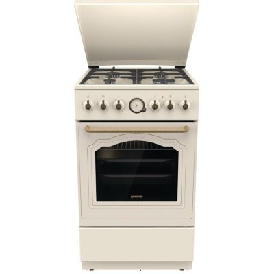 3. GORENJE GKS5B70CLI Retro-Gasherd mit Elektrofunktion | AirFry | Konvektion | AquaClean | Creme