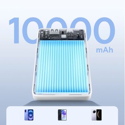 12. Baseus EnerFill FP11 10000mAh 15W Powerbank mit weißem USB-C-Kabel 20V/3A 30cm - Weiß