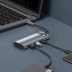 17. Baseus Metal Gleam Series multifunktionaler USB HUB 7in1 Typ C HDMI TF PD Kartenleser grau (WKWG020113)
