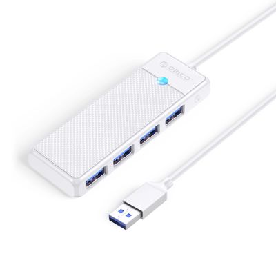 Orico PAPW4A-U3 USB-Hub mit 4 Anschlüssen (4x USB-A 3.0, 1 m Kabel) – Weiß
