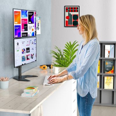 28. TECHLY VERTIKALER TISCHSTÄNDER FÜR 2 MONITOREN 13-27" LCD 10KG