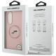 8. Karl Lagerfeld Silikon Nauble Heads And Circle MagSafe Hülle für Samsung Galaxy S25 Edge - Pink