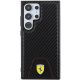 3. Ferrari Carbon Stitched Bottom Case für Samsung Galaxy S24 Ultra – Schwarz